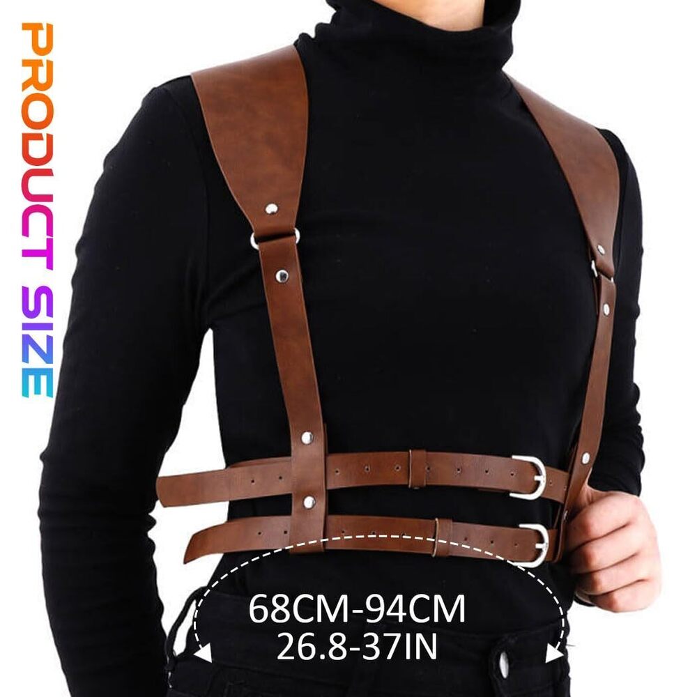 8792 Leather Harness Belt Brown Body Harness For Women View 4